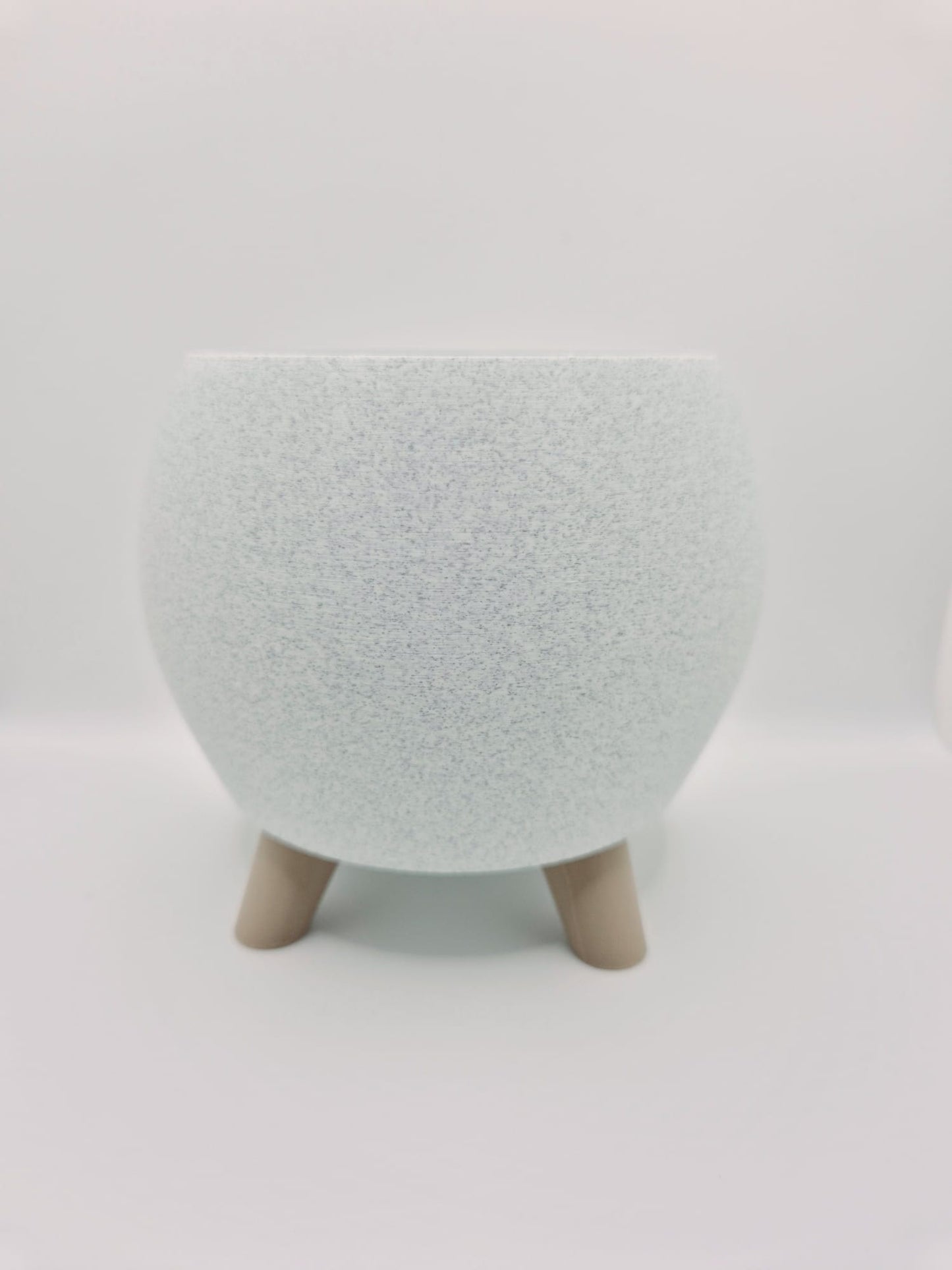 Luna Pod Planter with Legs in mint marble, Modern Desk Plant Pot