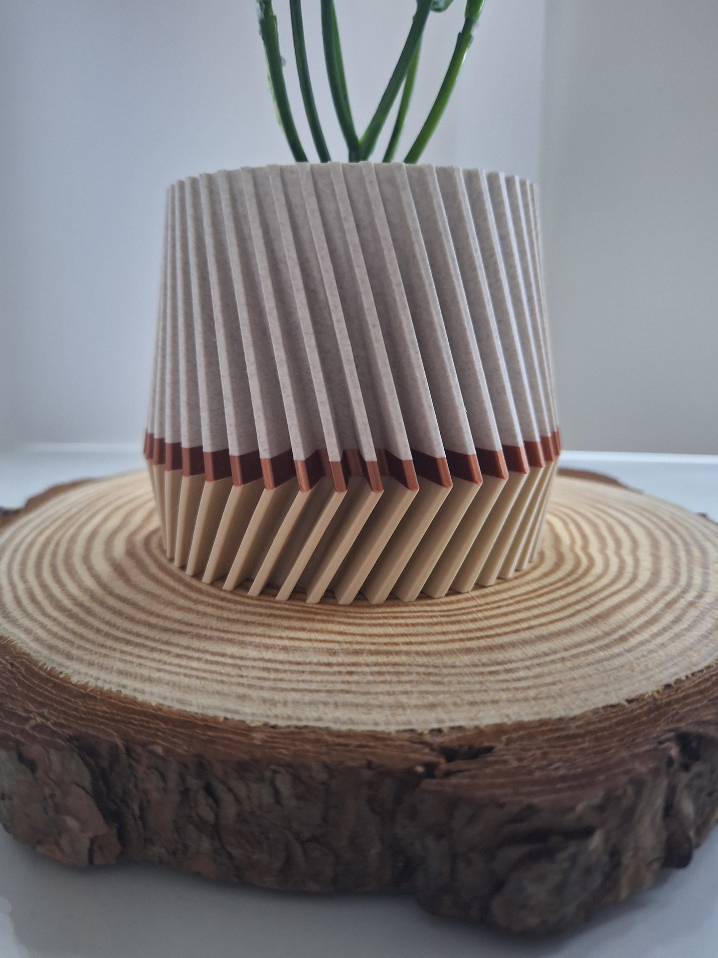 Twisted fins plant pot