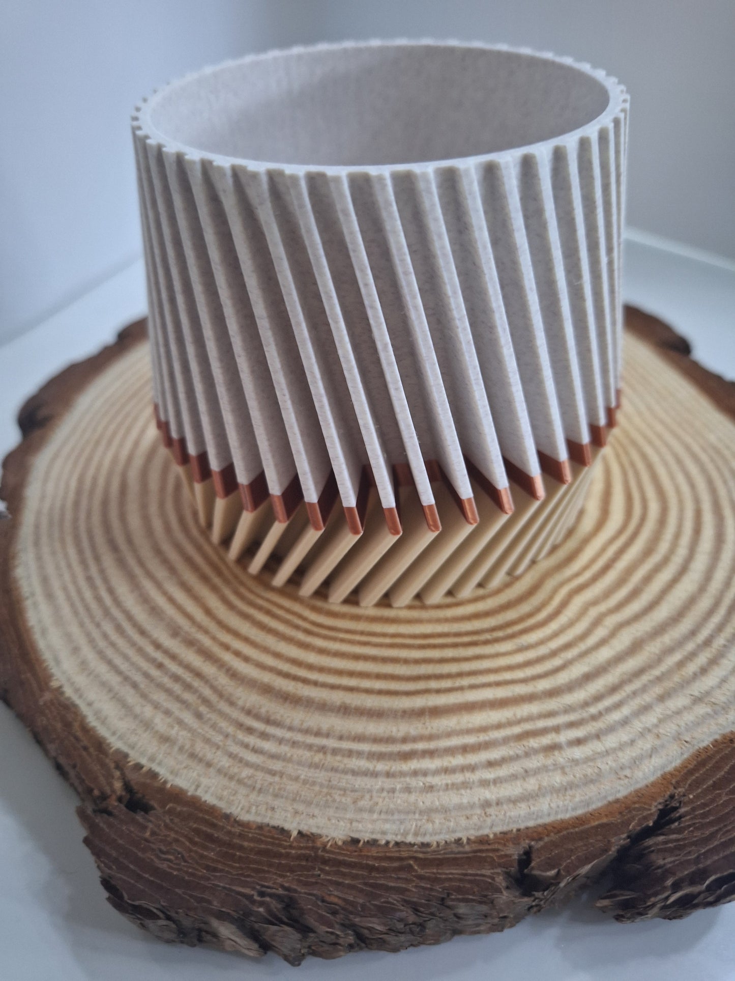 Twisted fins plant pot