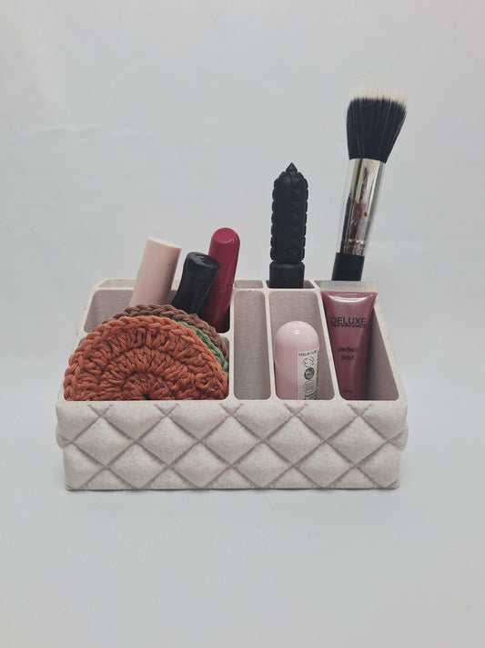 Make up holder that looks like it is inflated