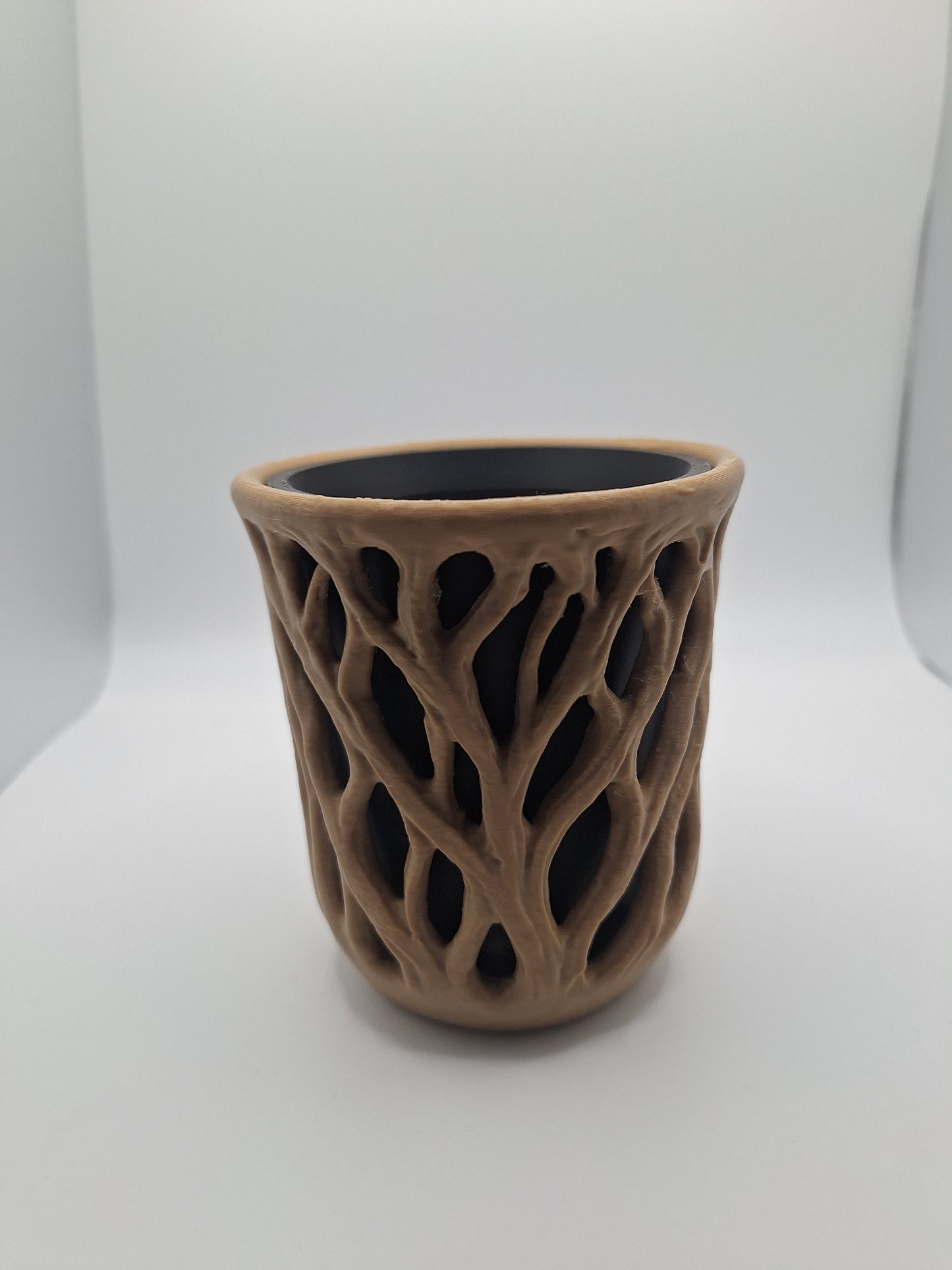 Tree Root 3D Printed Plant Pot | Brown & Black Organic Design UK