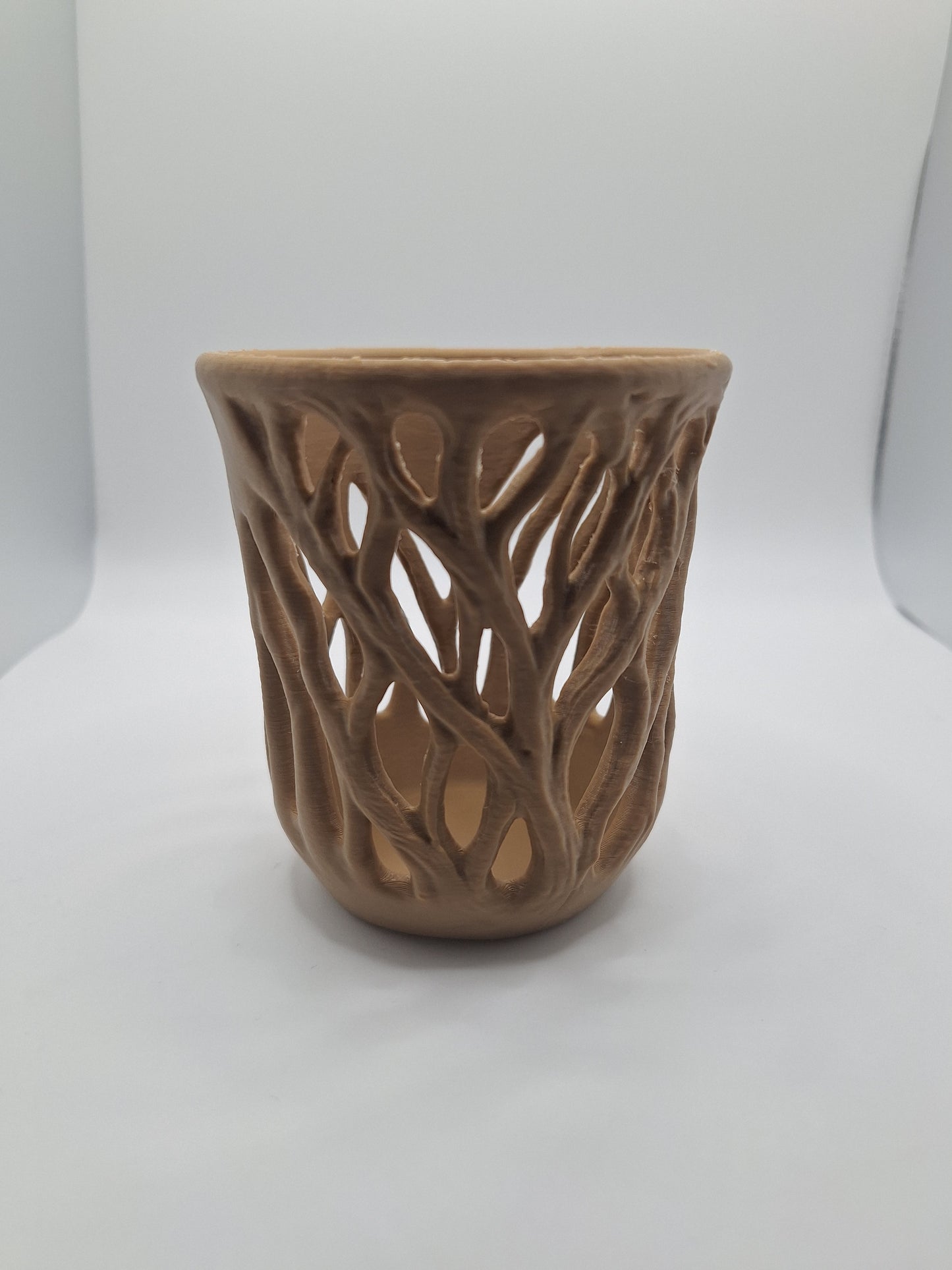 Tree Root 3D Printed Plant Pot | Brown & Black Organic Design UK