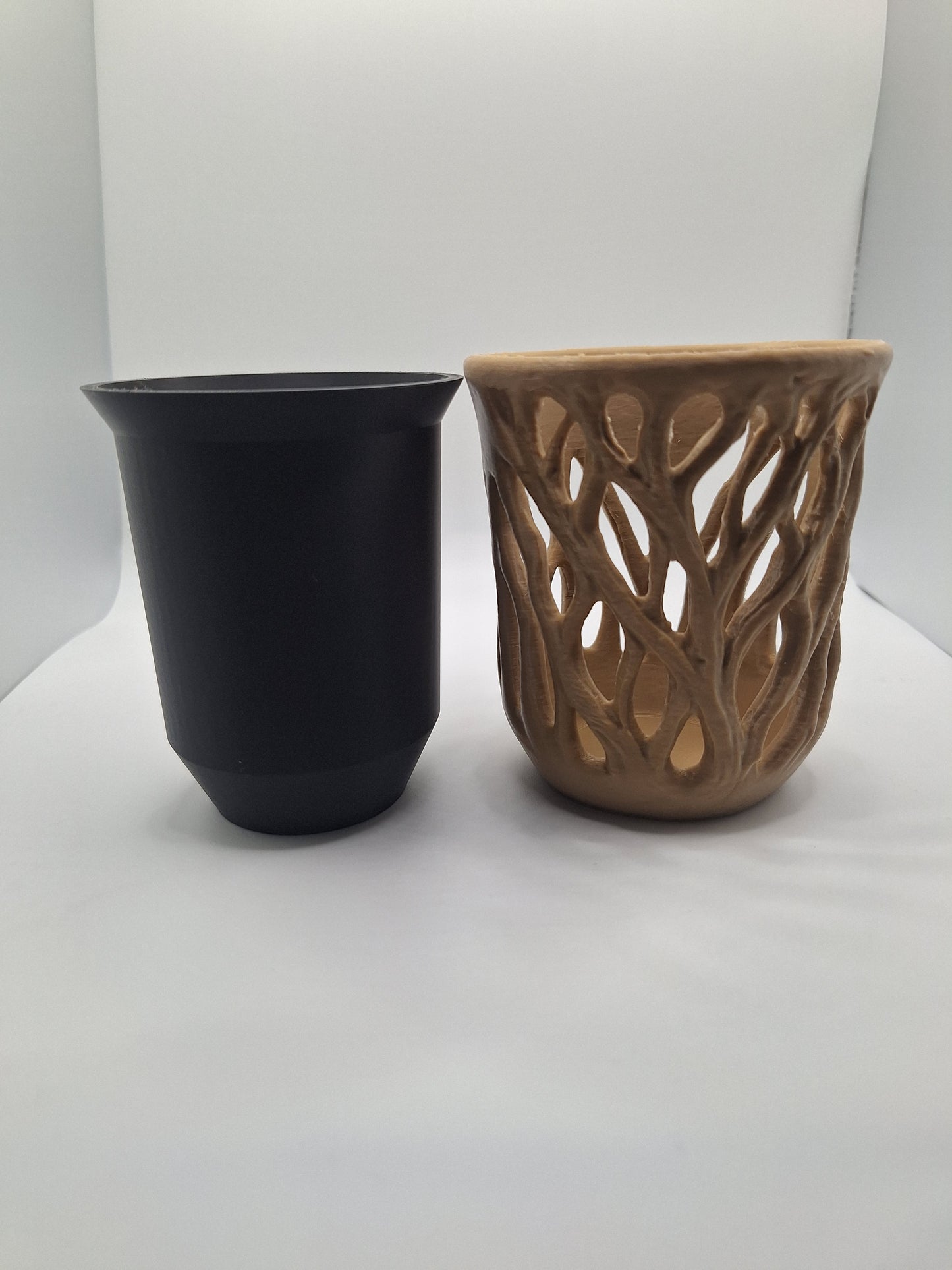 Tree Root 3D Printed Plant Pot | Brown & Black Organic Design UK