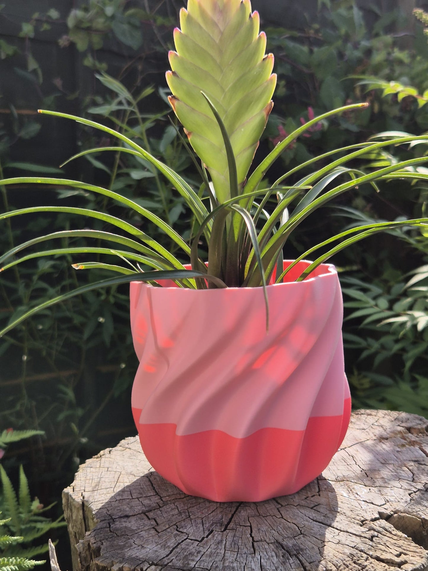 Pink flamingo indoor plant pot.