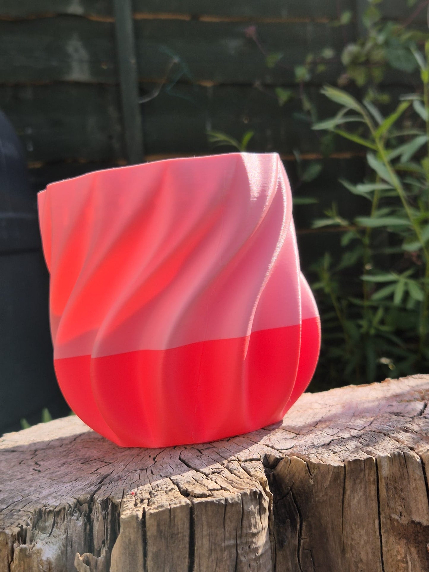 Pink flamingo indoor plant pot.