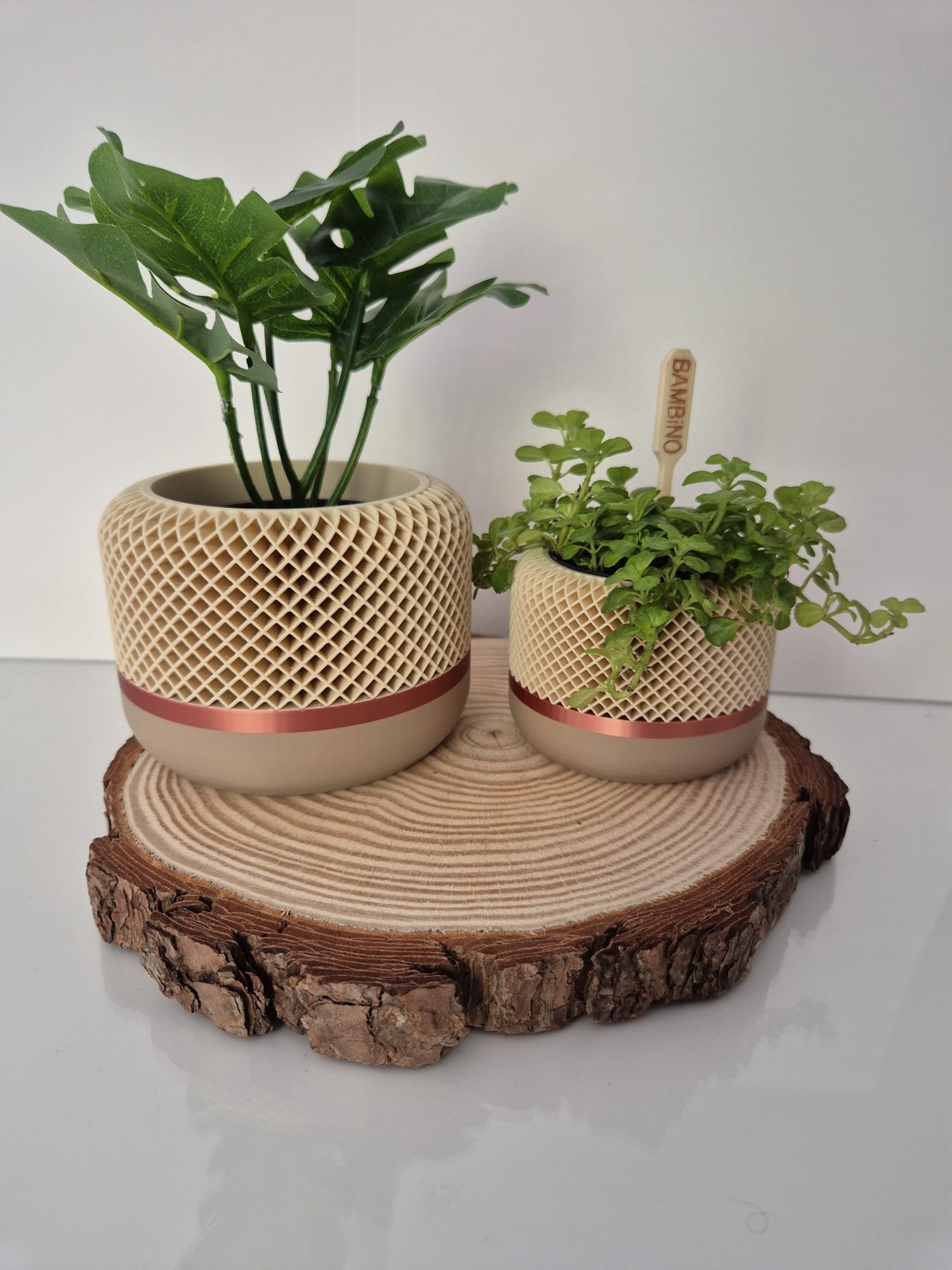 3D printed plant pots made in the UK.

