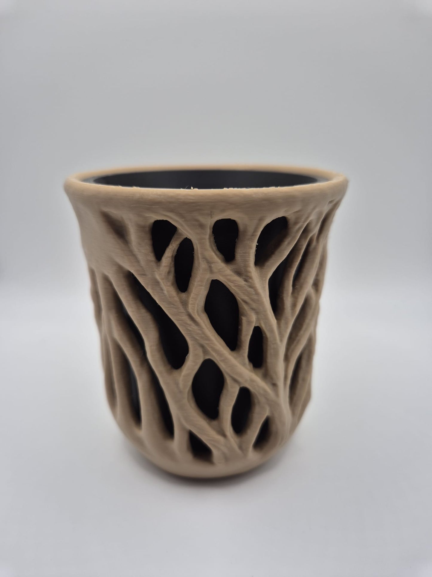 Tree Root 3D Printed Plant Pot | Brown & Black Organic Design UK