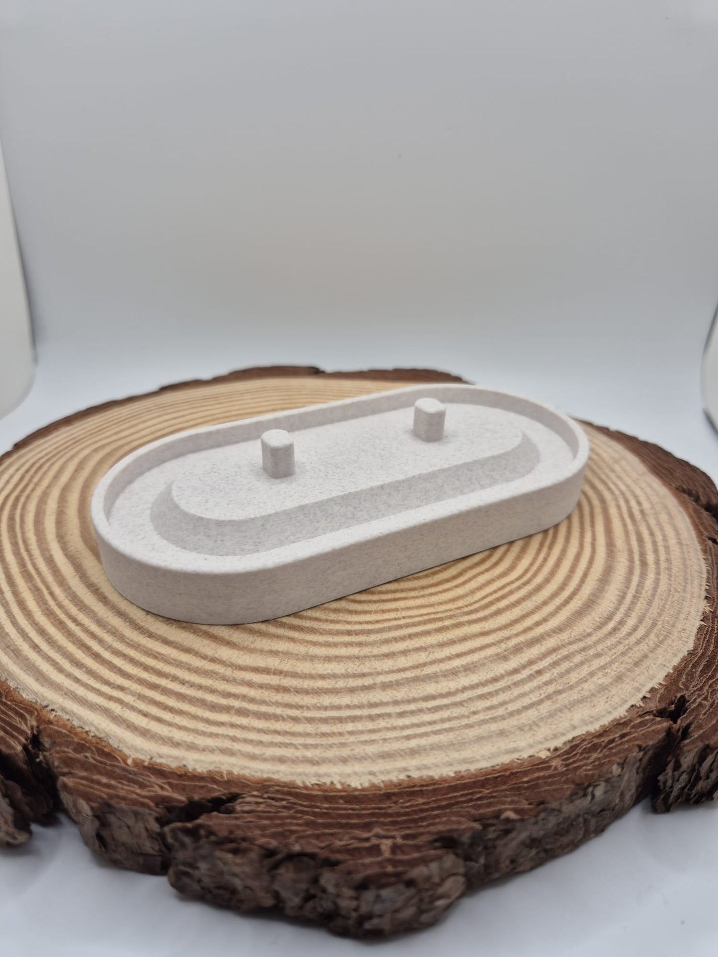 Serenity Toothbrush Holder White Marble with Chestnut Flex, minimalistic bathroom storage