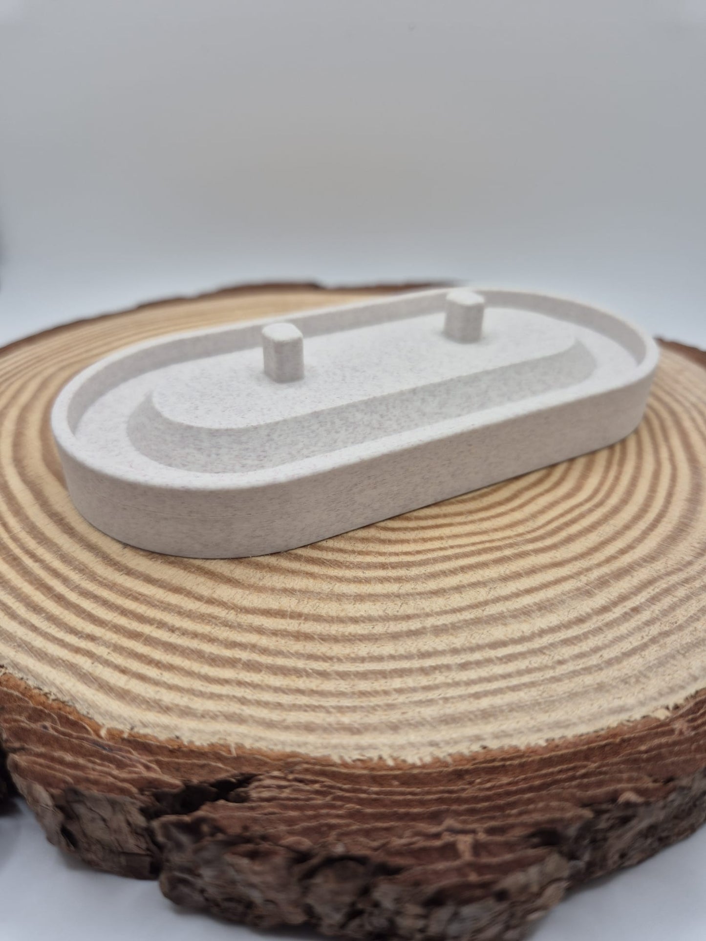 Serenity Toothbrush Holder White Marble with Chestnut Flex, minimalistic bathroom storage