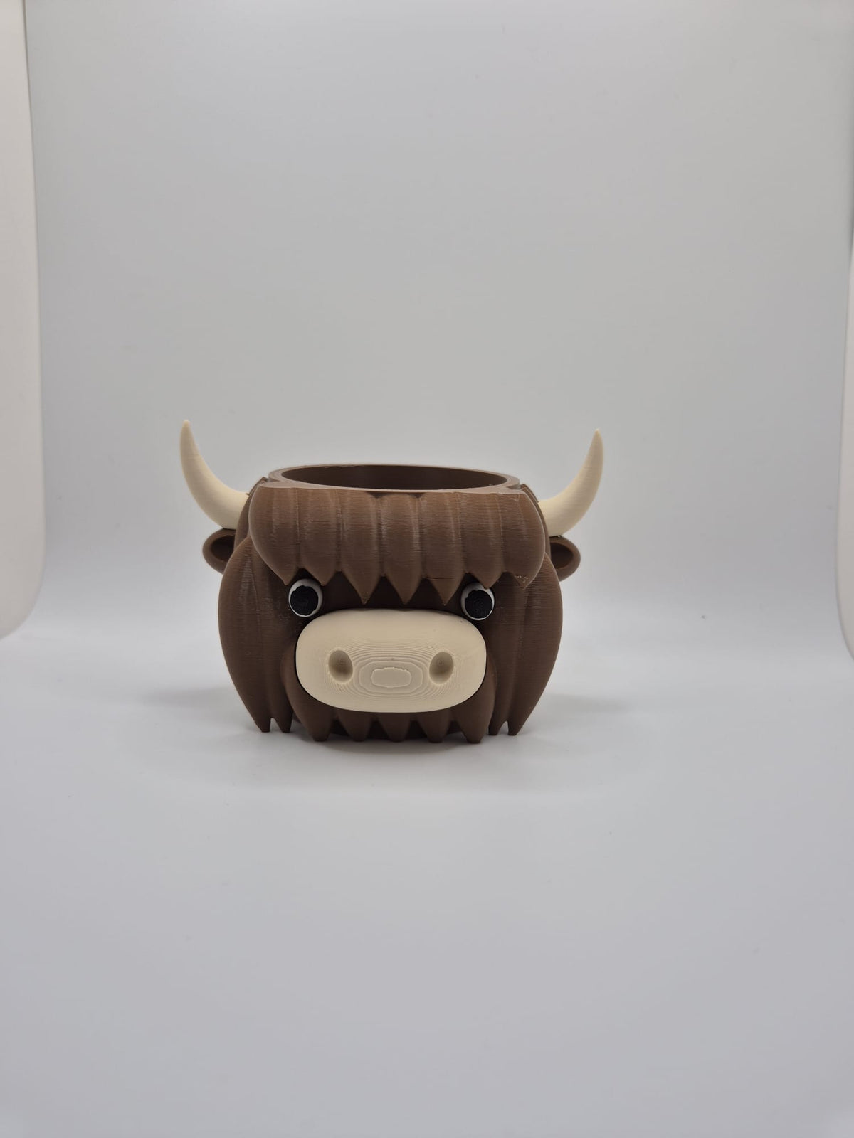 Highland Cow Plant Pot, Cute 3D Printed Cow Planter for Succulents and Cacti