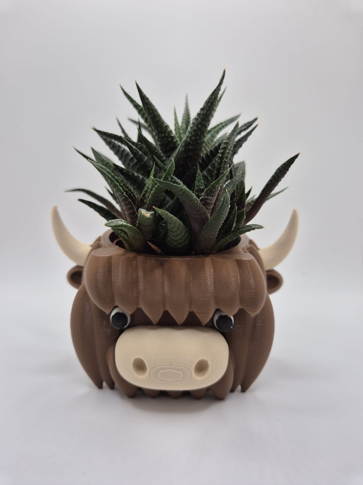 Highland Cow Plant Pot, Cute 3D Printed Cow Planter for Succulents and Cacti