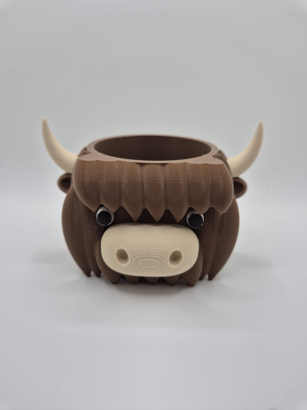 Highland Cow Plant Pot, Cute 3D Printed Cow Planter for Succulents and Cacti