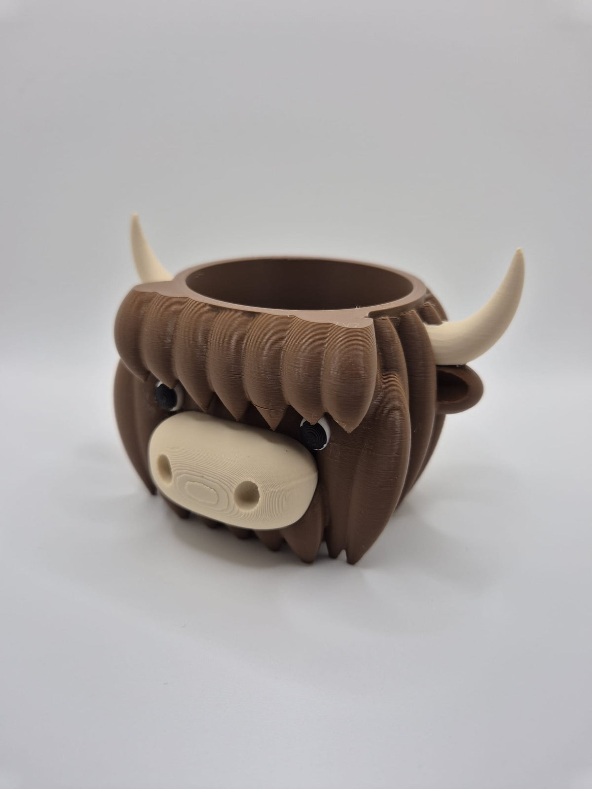 Highland Cow Plant Pot, Cute 3D Printed Cow Planter for Succulents and Cacti
