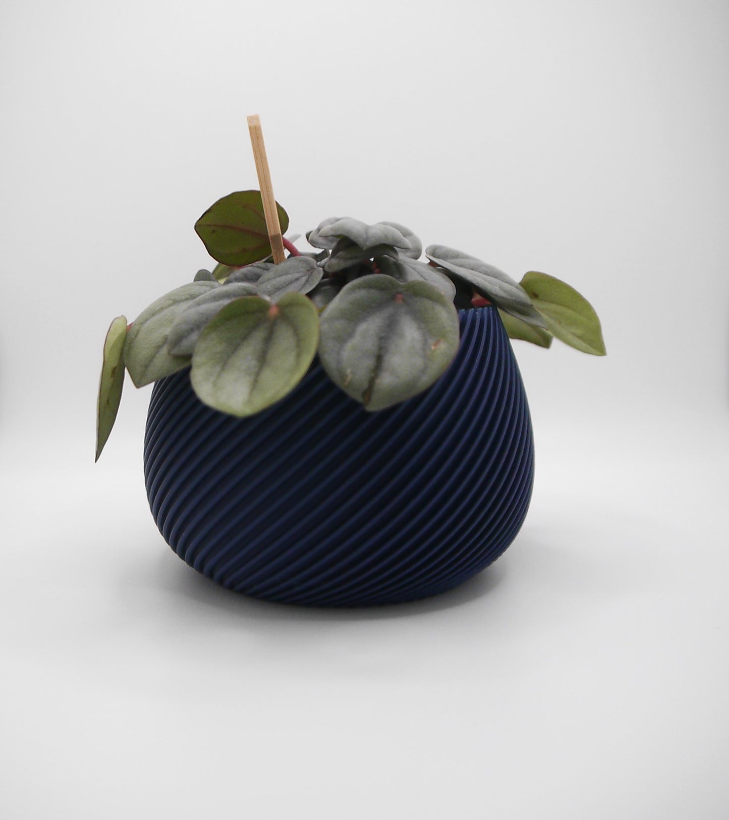 Round spiral ribbed plant pot