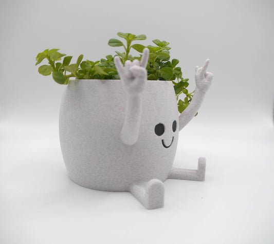 Happy Face "Rock on!" plant pot